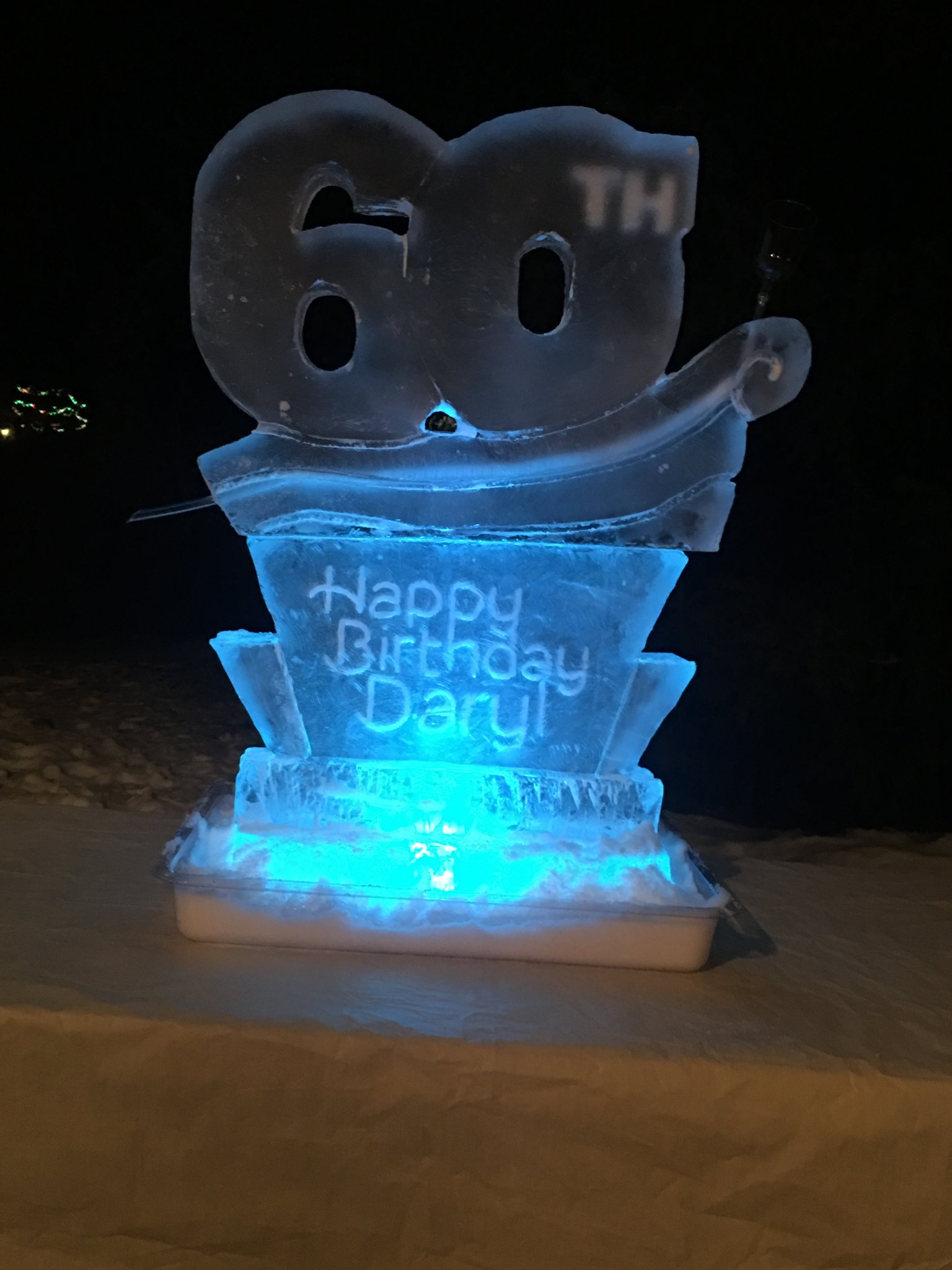 60th birthday luge ice sculpture