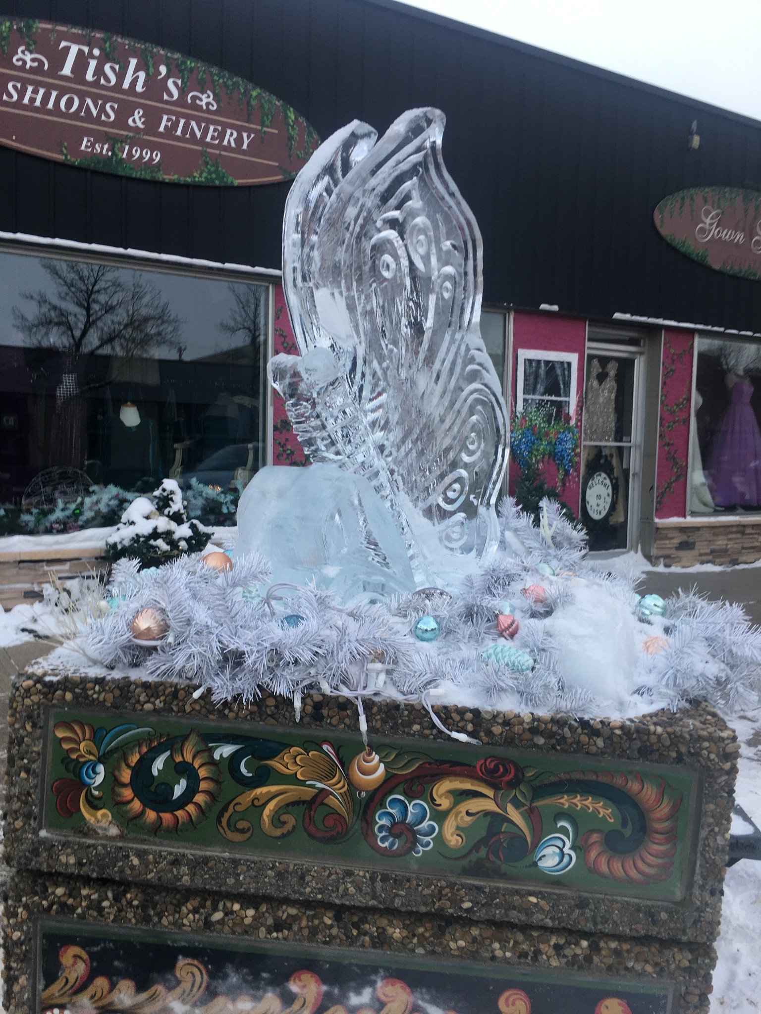 Butterfly ice sculpture