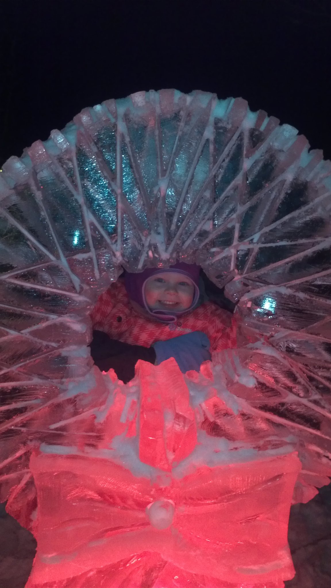 Christmas wreath ice sculpture