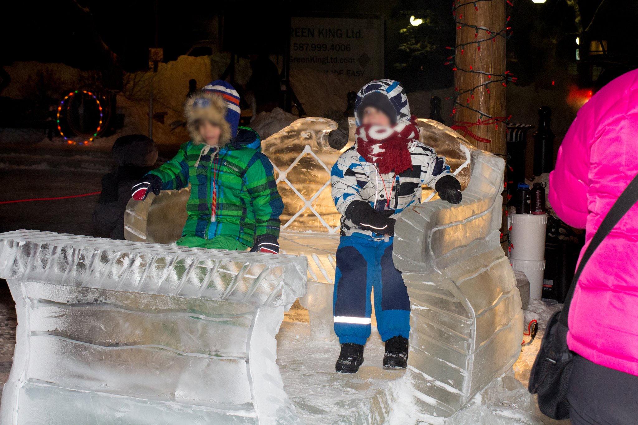 Ice sleigh sculpture in Cochrane