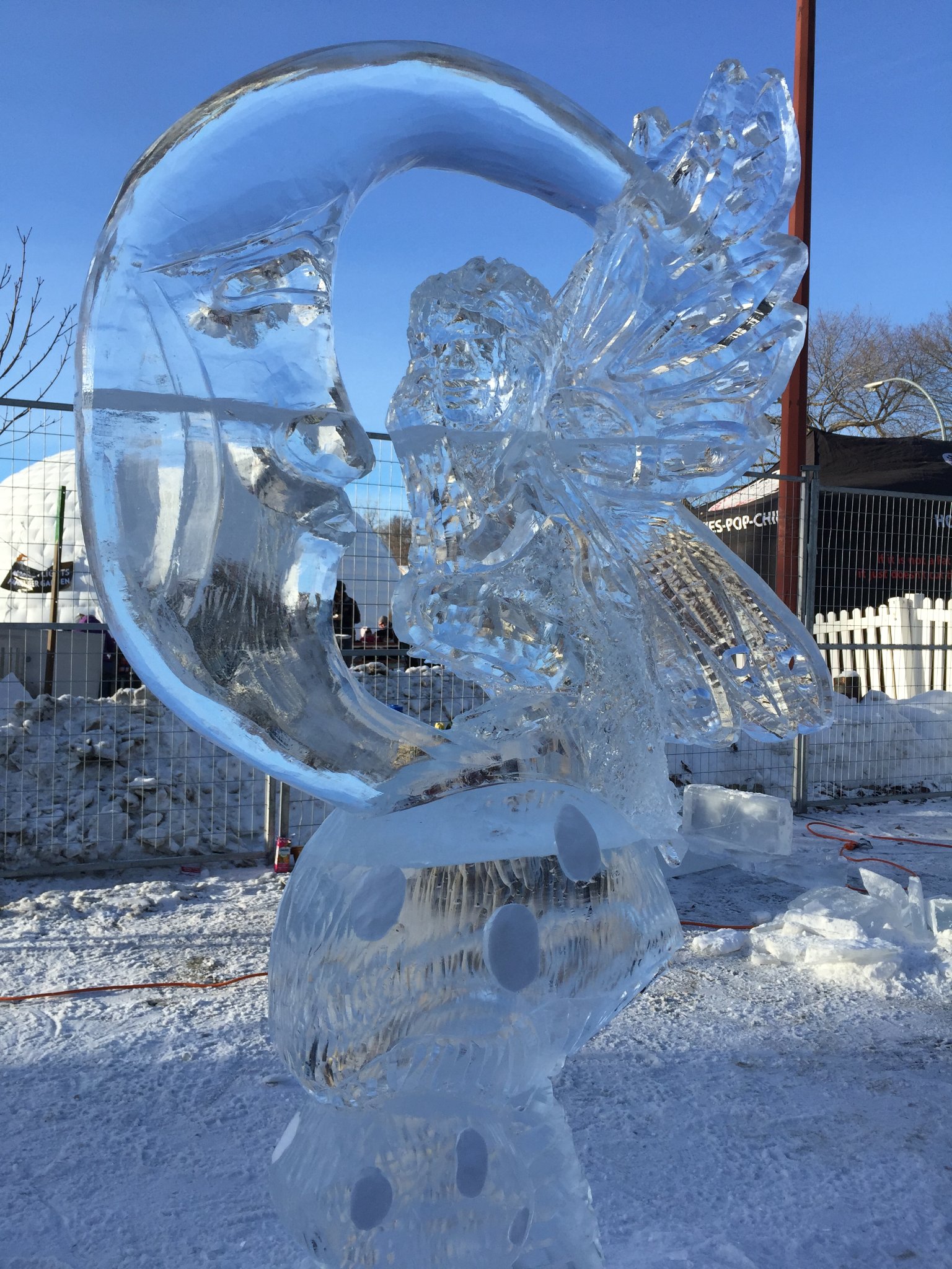 Fairy moon ice sculpture