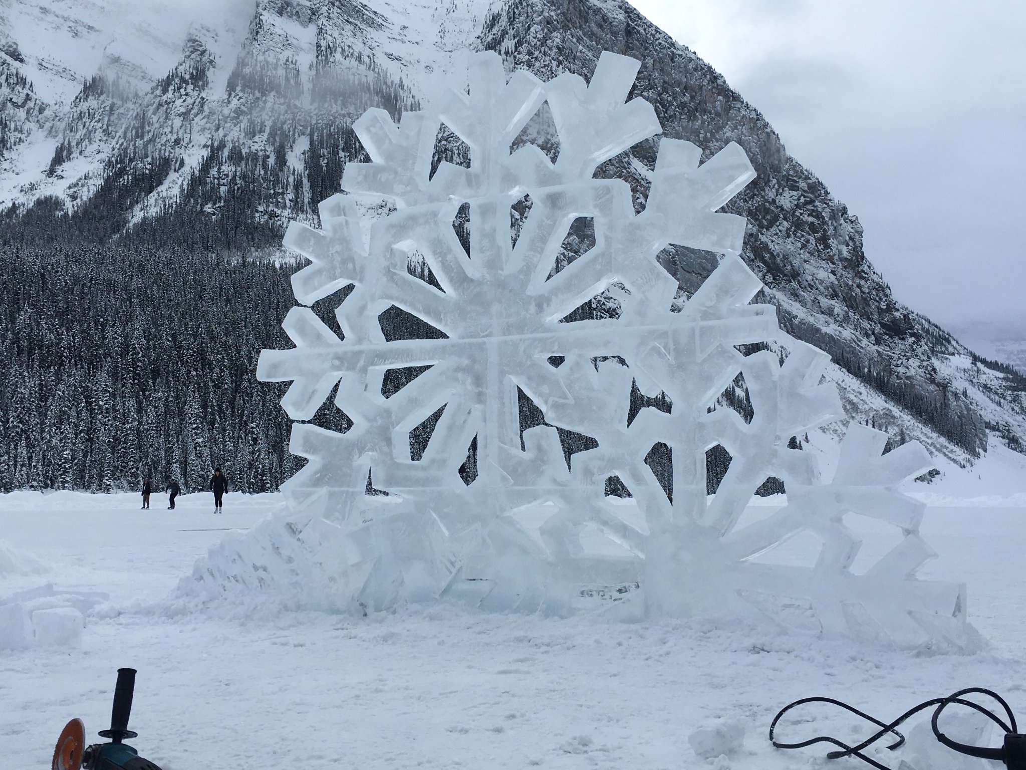 Giant snowflake at Lake Louise