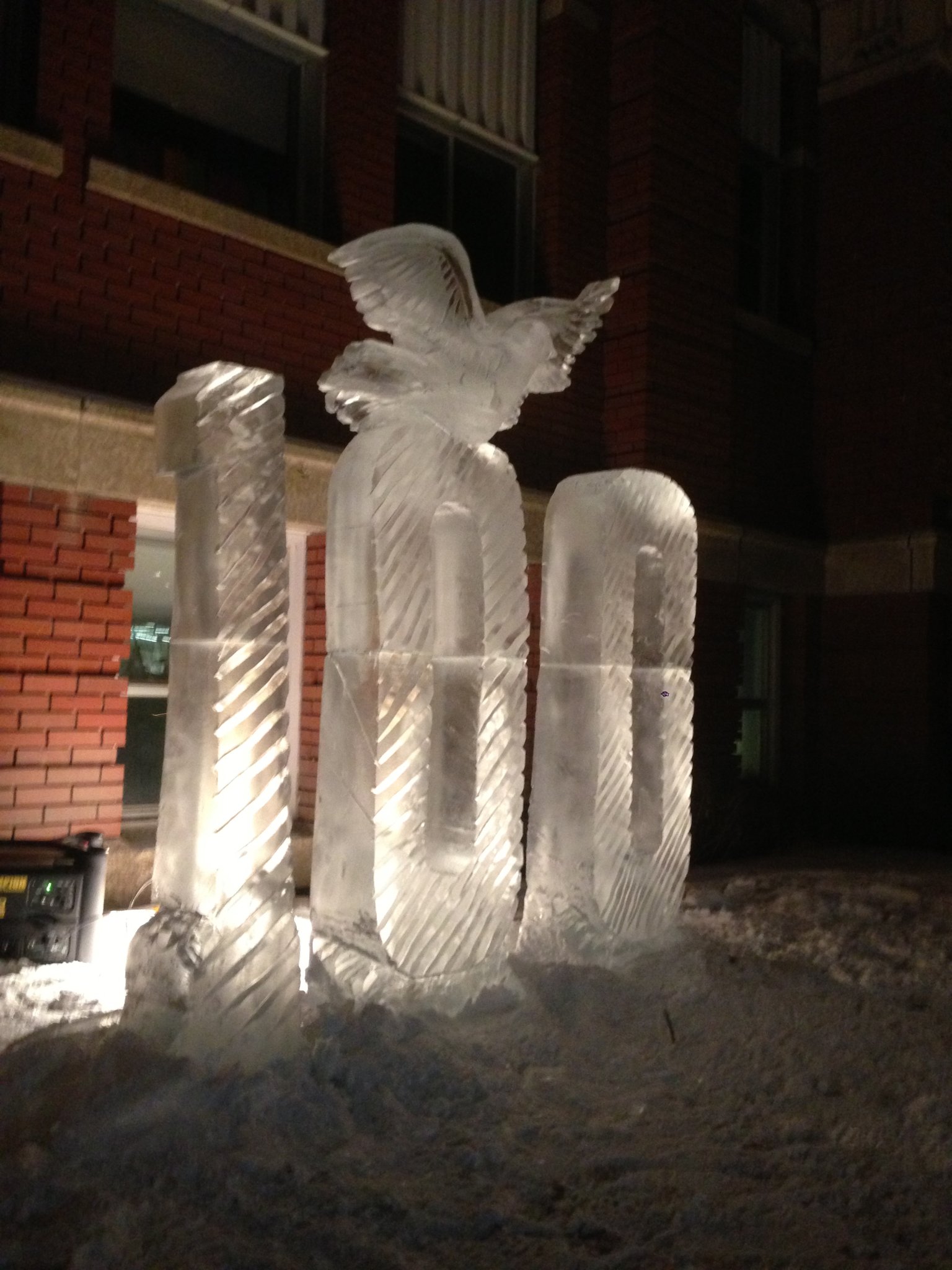 Grandin School 100th anniversary ice sculpture