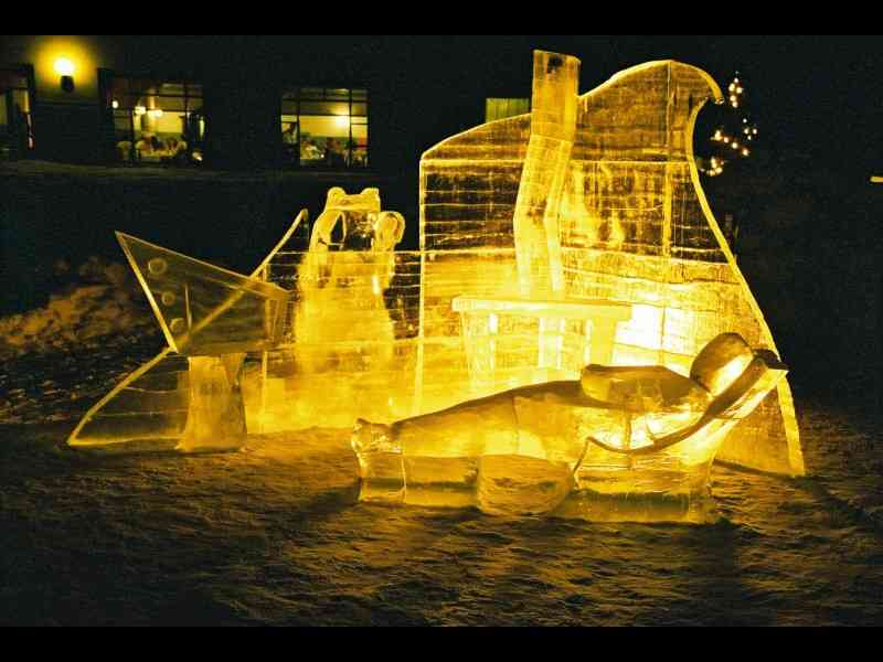 Ice magic sculpture at Lake Louise
