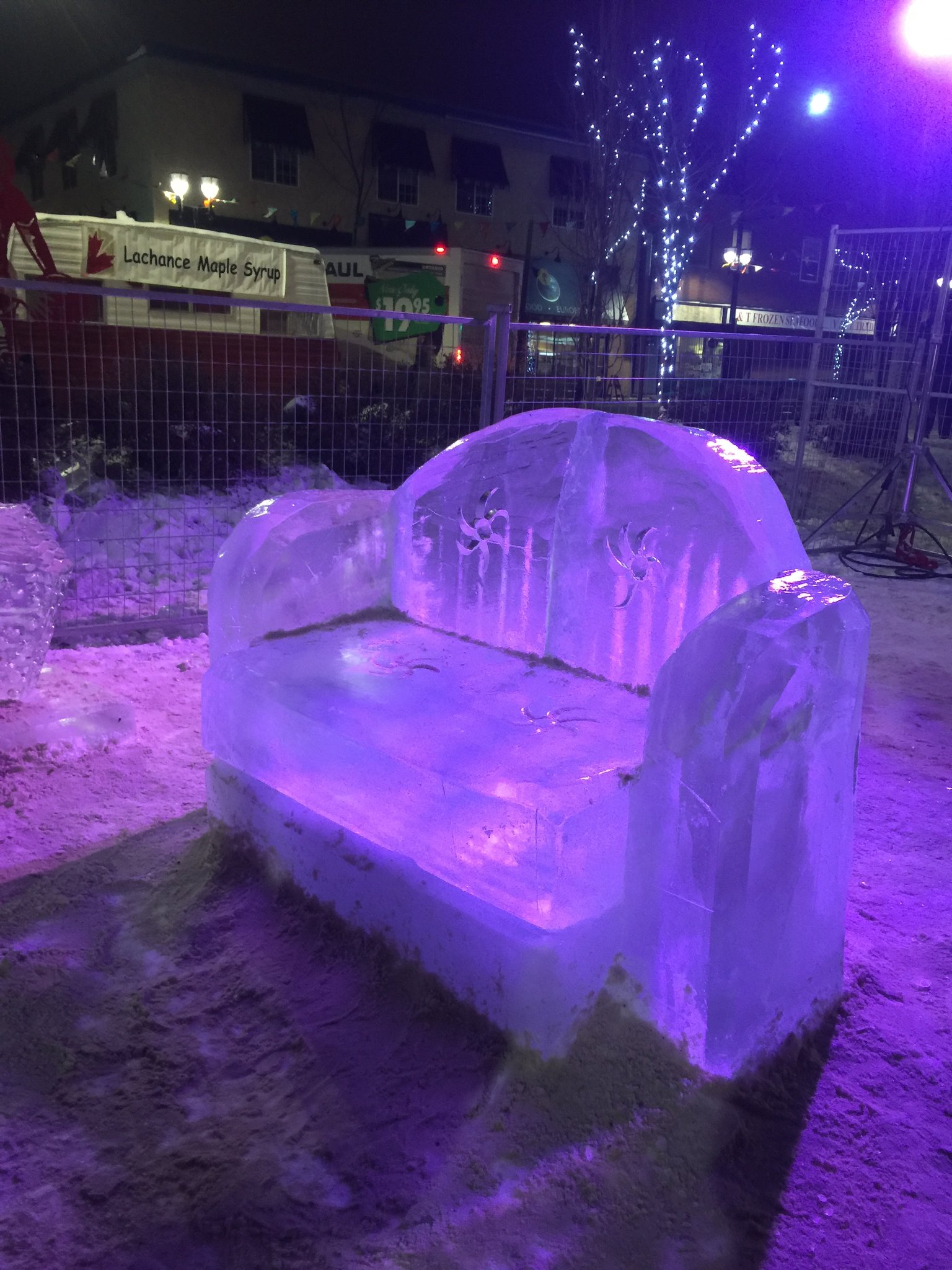 Ice loveseat at Deep Freeze festival