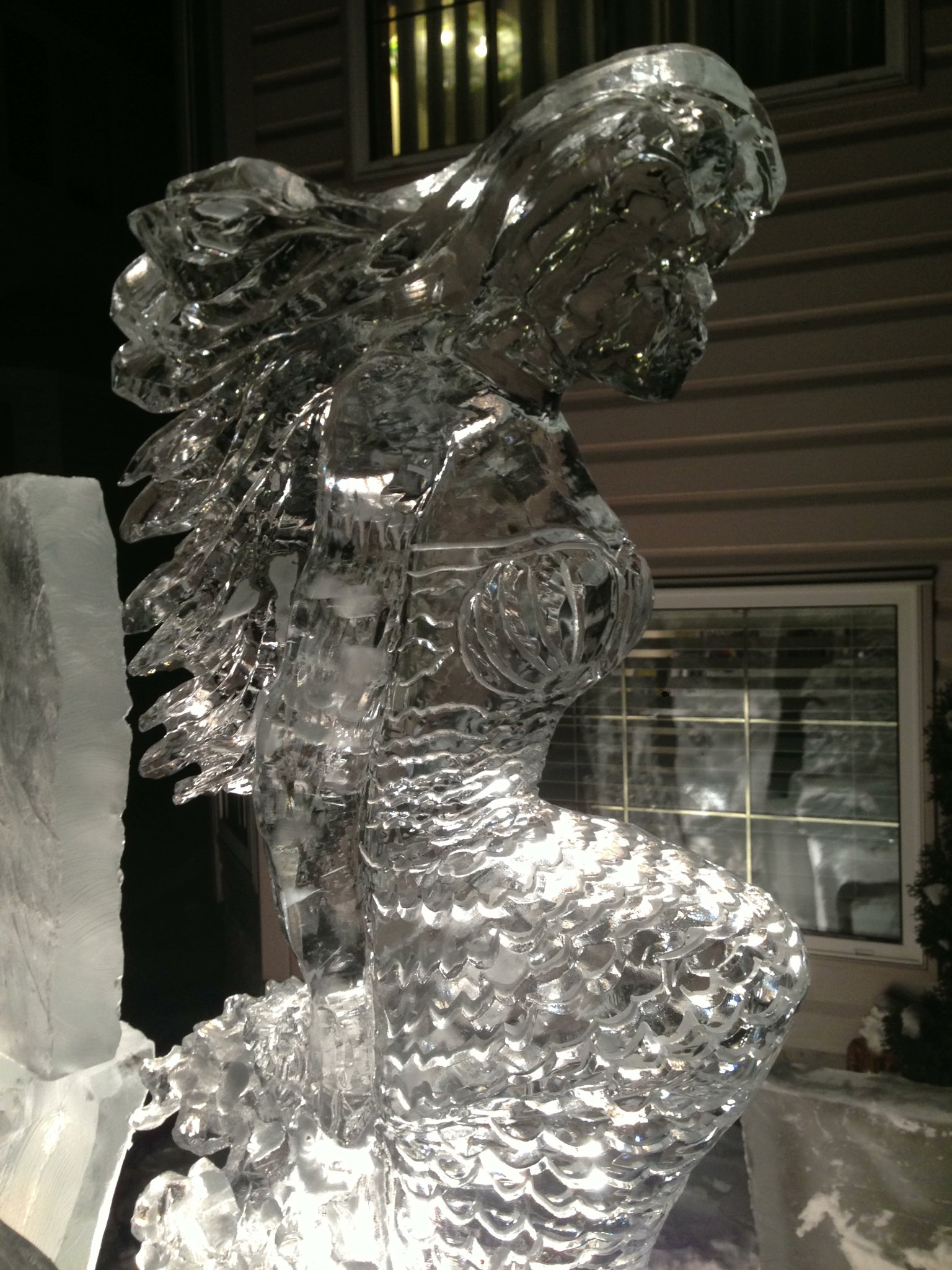 Mermaid ice sculpture