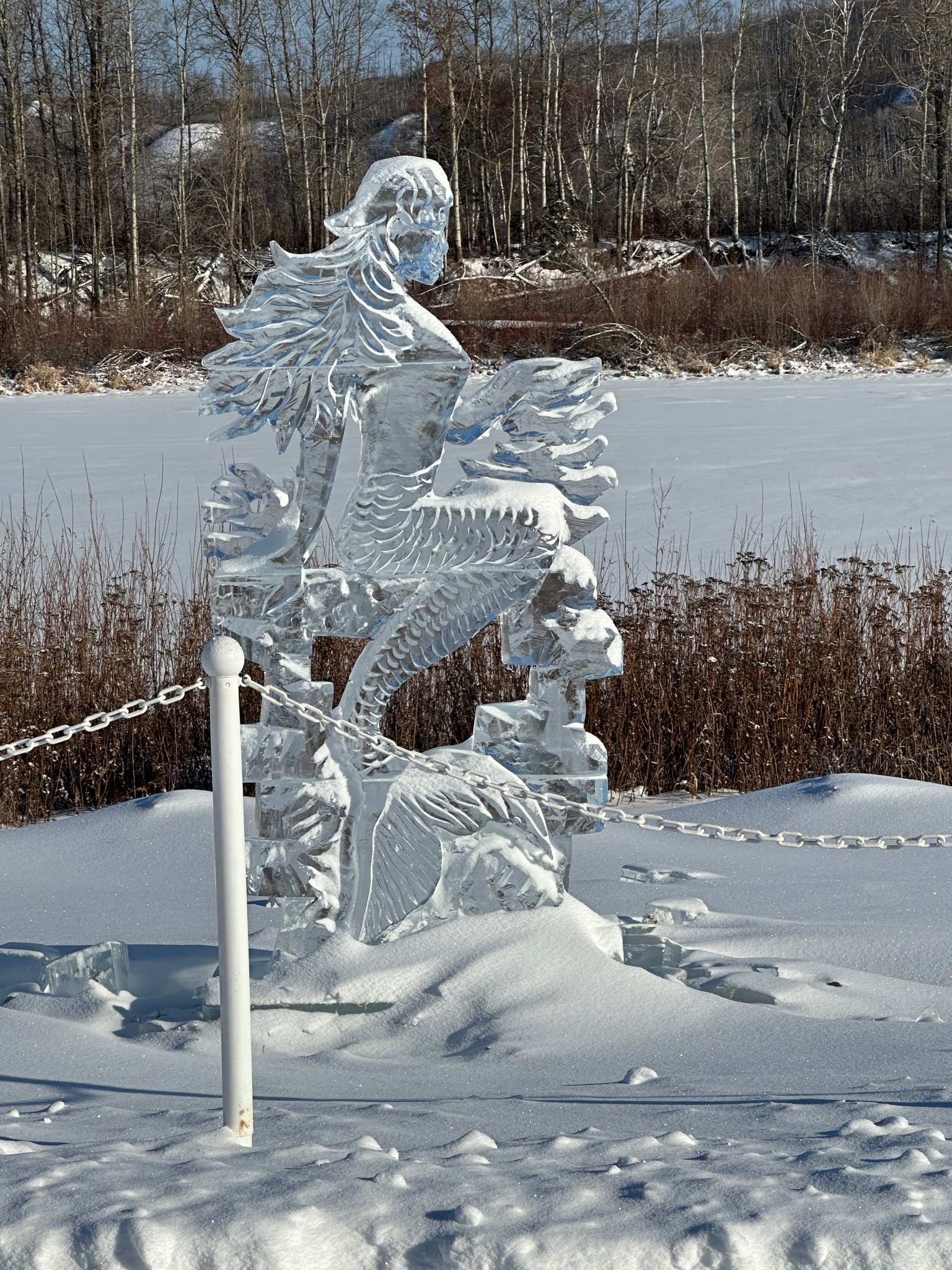 Mermaid ice sculpture