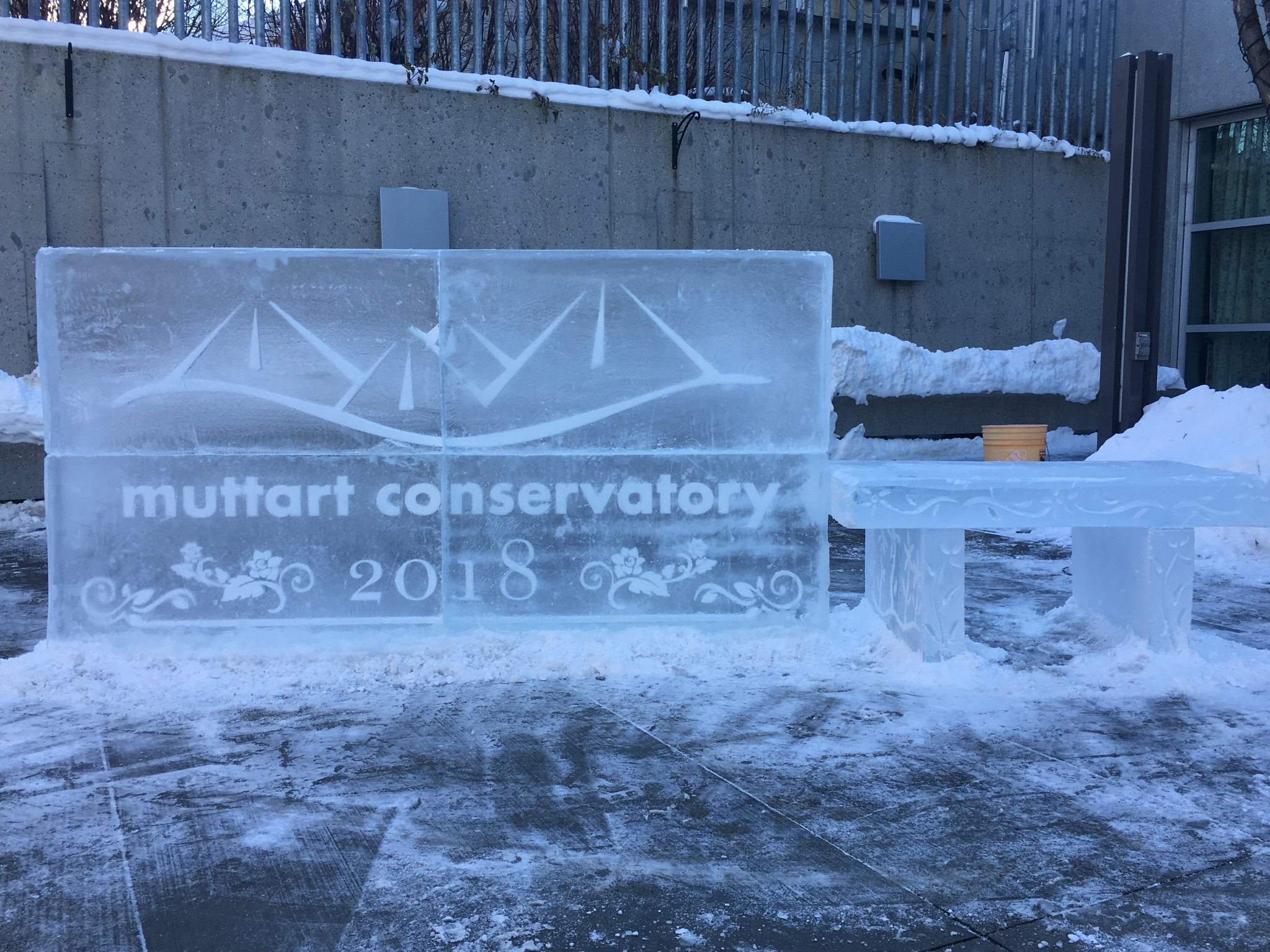 Muttart Conservatory logo ice sculptures