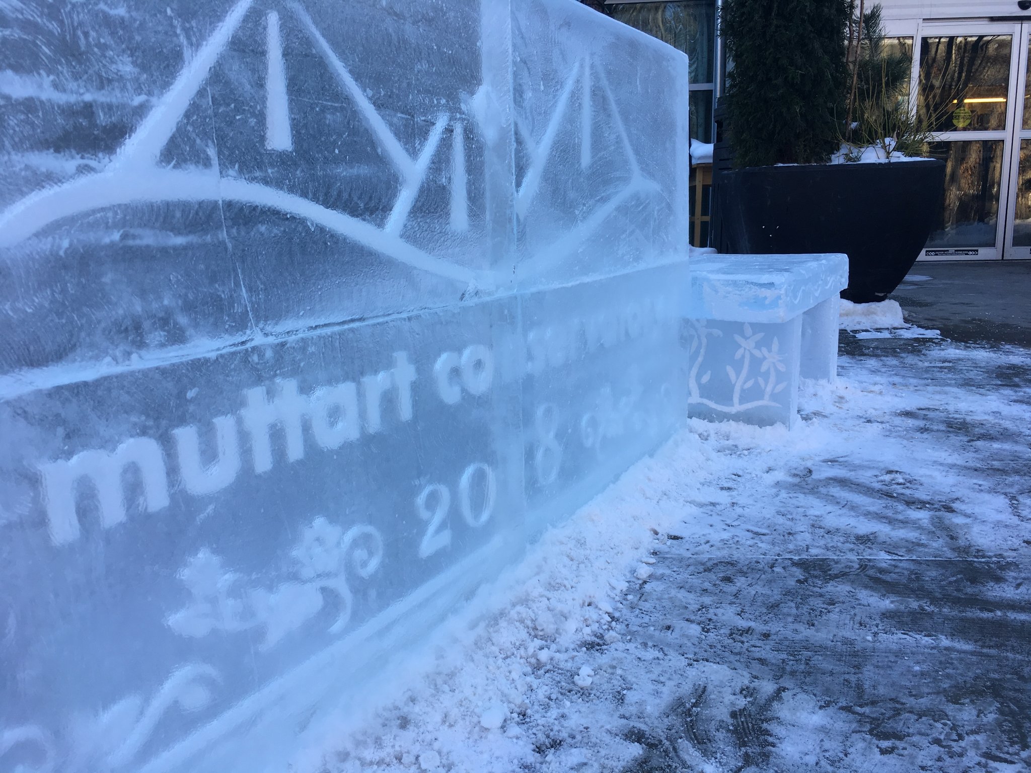 Muttart Conservatory logo ice sculptures