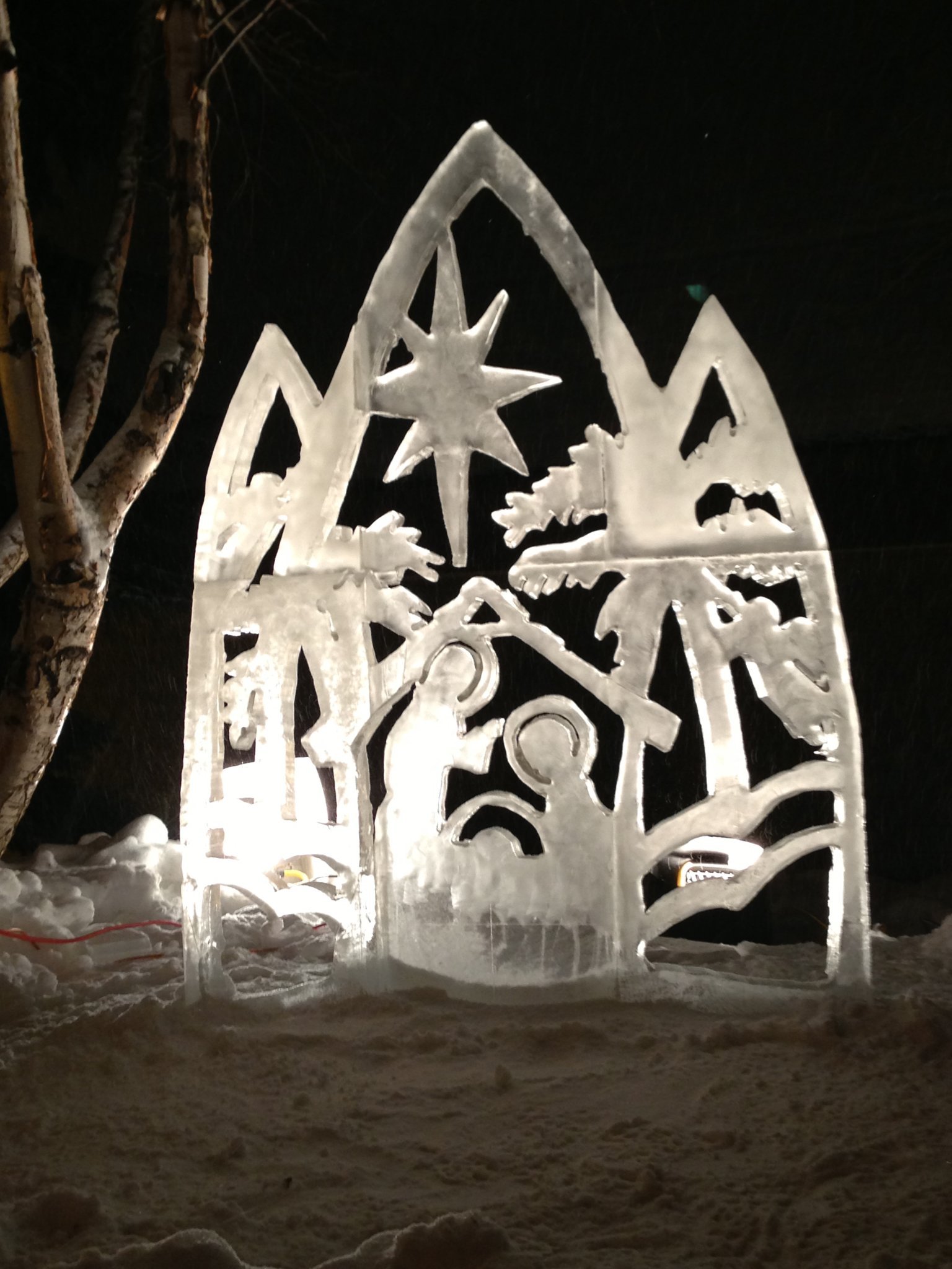 Nativity ice sculpture