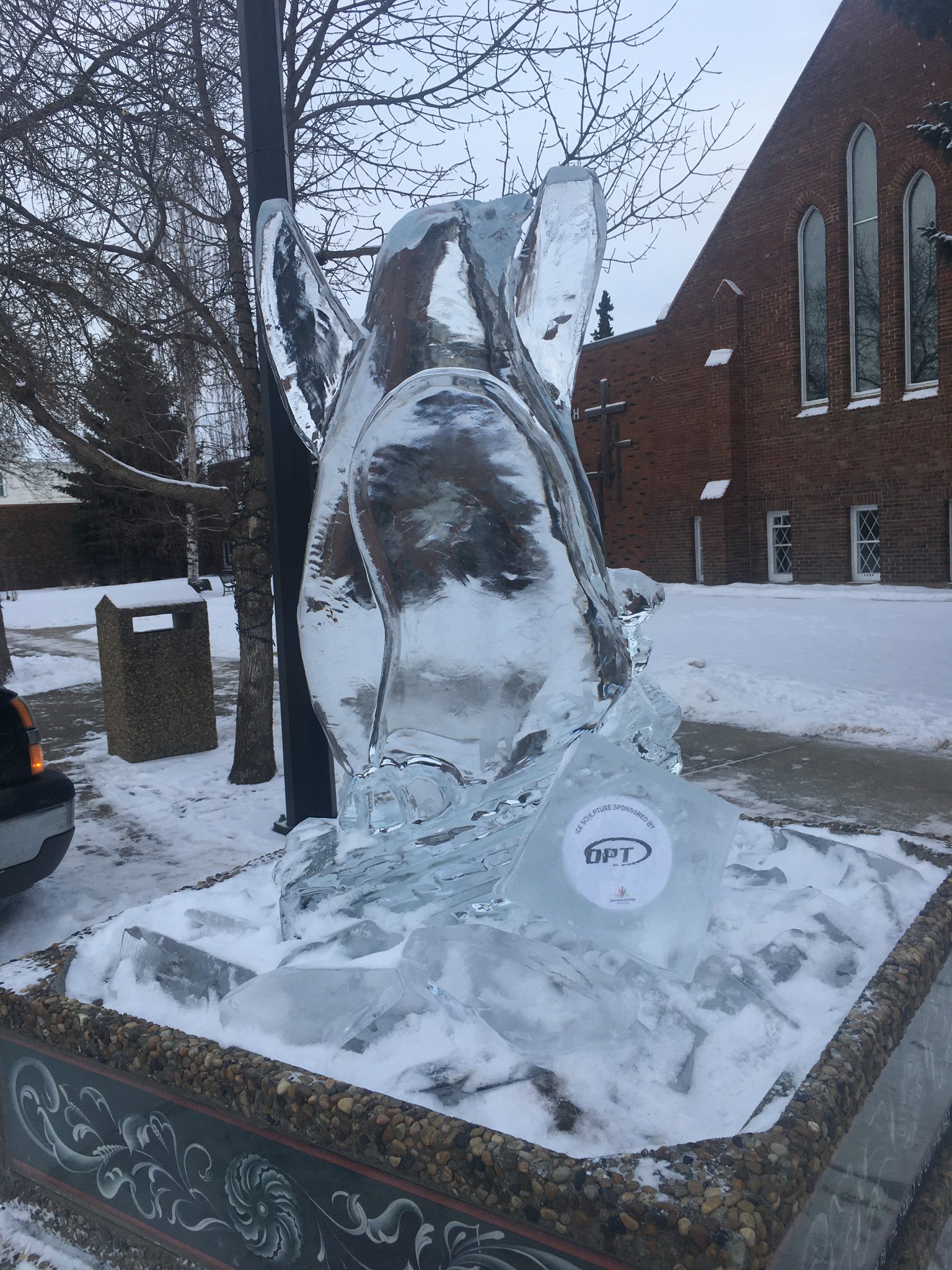 Penguin ice sculpture