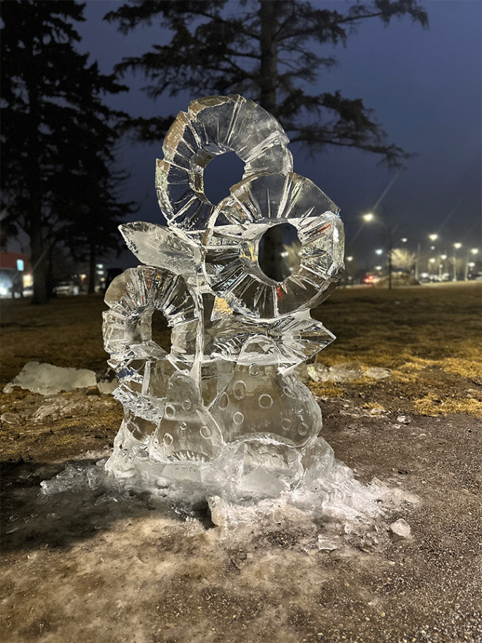 Ice flower photo frame sculpture