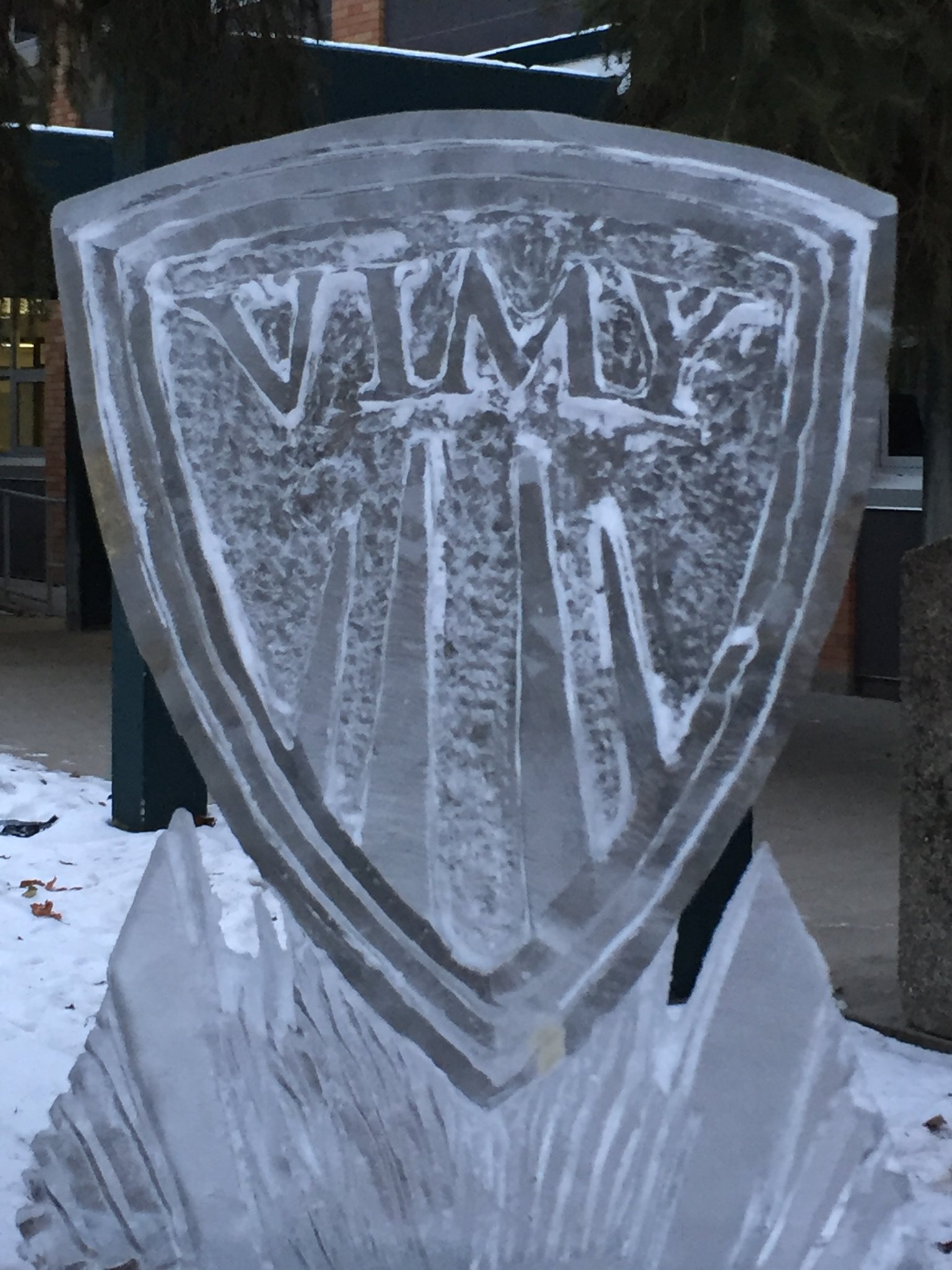 Vimy logo ice sculpture